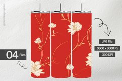 Chinese Flower Digital Papers - 04 Variations Product Image 1