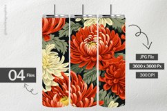 Chrysanthemum Flowers Digital Papers - 04 Variations Product Image 2