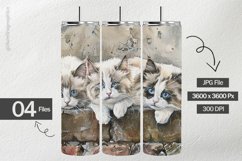 Watercolor Cats Digital Papers - 04 Variations Product Image 2