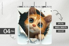 Cat Peeking Digital Papers - 04 Variations Product Image 2