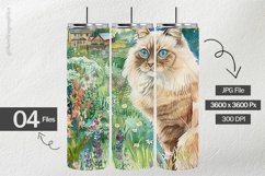 Watercolor Cat Digital Papers - 04 Variations Product Image 2