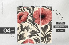 Painted Flowers Digital Papers - 04 variations Product Image 2