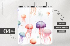Watercolor Jellyfish Digital Papers - 04 Variations Product Image 2