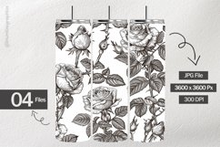 Monochrome Roses Digital Papers - 04 Variations Product Image 2
