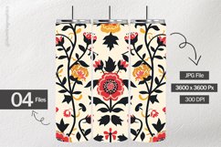 Folk Roses Digital Papers - 04 variations Product Image 2