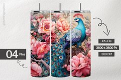 Bird Floral Digital Papers - 04 Variations Product Image 2