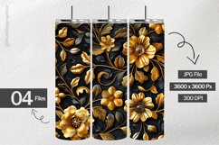 Gold Flower Digital Papers - 04 Variations Product Image 2