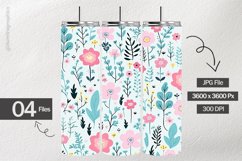 Flower Illustration Digital Papers - 04 Variations Product Image 2
