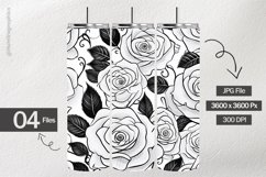 Sketch Roses Digital Papers - 04 Variations Product Image 1
