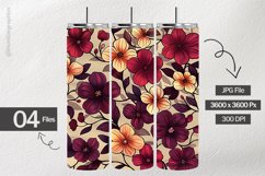 Maroon Floral Digital Papers - 04 Variations Product Image 2