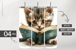 Watercolor Cat Digital Papers - 04 Variations Product Image 2