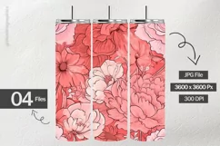 Salmon Flowers Digital Papers - 04 Variations Product Image 2