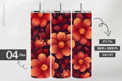 Maroon Floral Digital Papers - 04 Variations Product Image 1