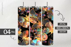 Fantasy Glass Butterflies Digital Papers - 04 Variations Product Image 1