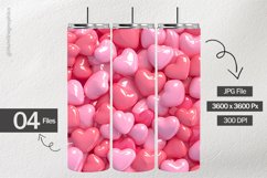 Fluffy Heart Digital Papers - 04 Variations Product Image 2