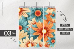 Retro Flowers Digital Papers - 03 Variations Product Image 2