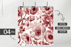 Painted Flowers Digital Papers - 04 variations Product Image 2