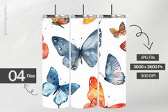 Watercolor Butterflies Digital Papers - 04 Variations Product Image 2