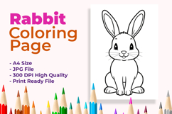 Rabbit Coloring Page Product Image 1