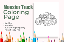Monster Truck Coloring Page Product Image 1