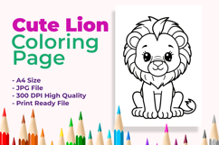 Cute Lion Coloring Page Product Image 1