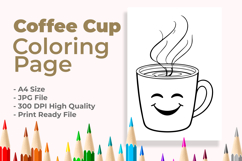 Coffee Cup Coloring Page Product Image 1