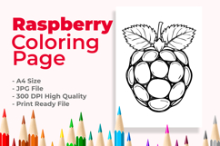 Raspberry Coloring Page Product Image 1