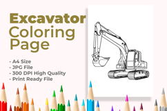 Excavator Coloring Page Product Image 1