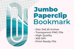 Teal &amp; White Jumbo Paperclip Bookmark Product Image 1