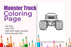 Monster Truck Coloring Page Product Image 1