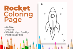 Rocket Coloring Page Product Image 1