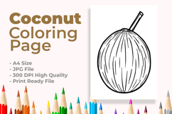 Coconut Coloring Page Product Image 1