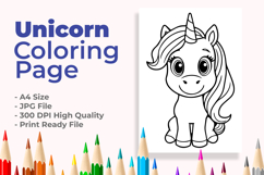 Unicorn Coloring Page Product Image 1