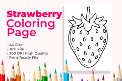 Strawberry Coloring Page Product Image 1