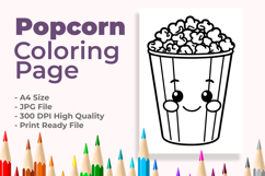 Popcorn Coloring Page Product Image 1