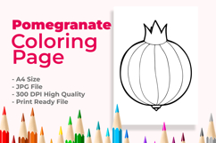 Pomegranate Coloring Page Product Image 1