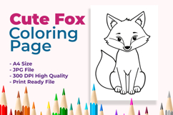 Cute Fox Coloring Page Product Image 1