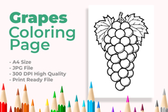 Grapes Coloring Page Product Image 1