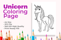 Unicorn Coloring Page Product Image 1