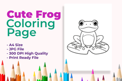 Cute Frog Coloring Page Product Image 1