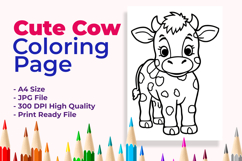 Cute Cow Coloring Page Product Image 1