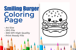 Smiling Burger Coloring Page Product Image 1