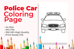 Police Car Coloring Page Product Image 1