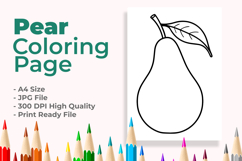 Pear Coloring Page Product Image 1