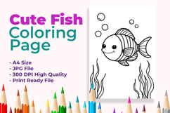 Cute Fish Coloring Page Product Image 1