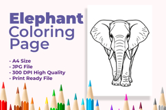 Elephant Coloring Page Product Image 1