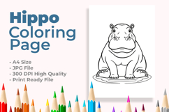 Hippo Coloring Page Product Image 1
