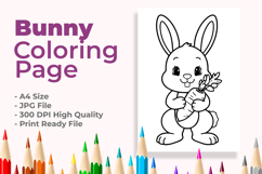 Cute Bunny Coloring Page Product Image 1