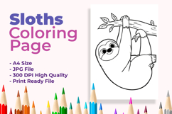 Sloths Coloring Page Product Image 1