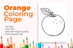 Orange Coloring Page Product Image 1